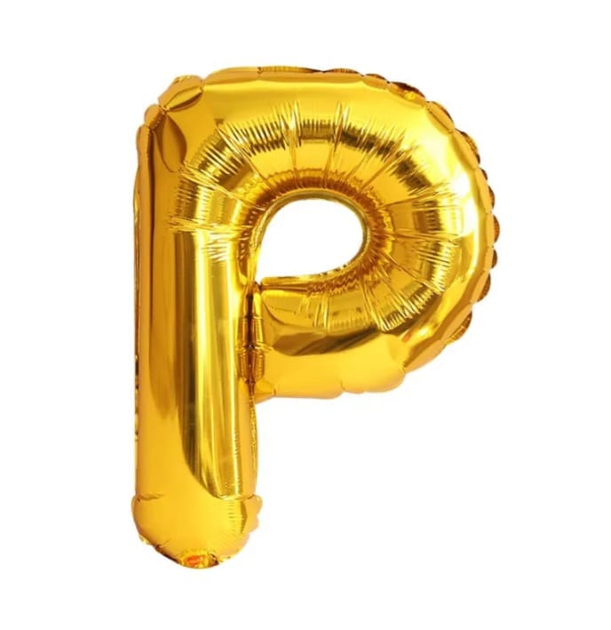 Foil letter balloon, 32 inches, gold color, 80 cm