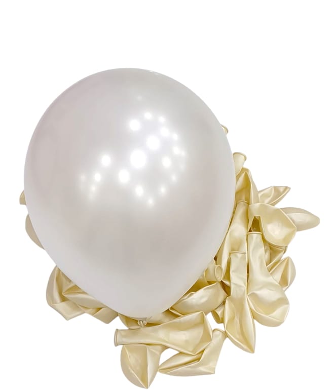 50 pieces of latex balloons, size 12 inches, color off white