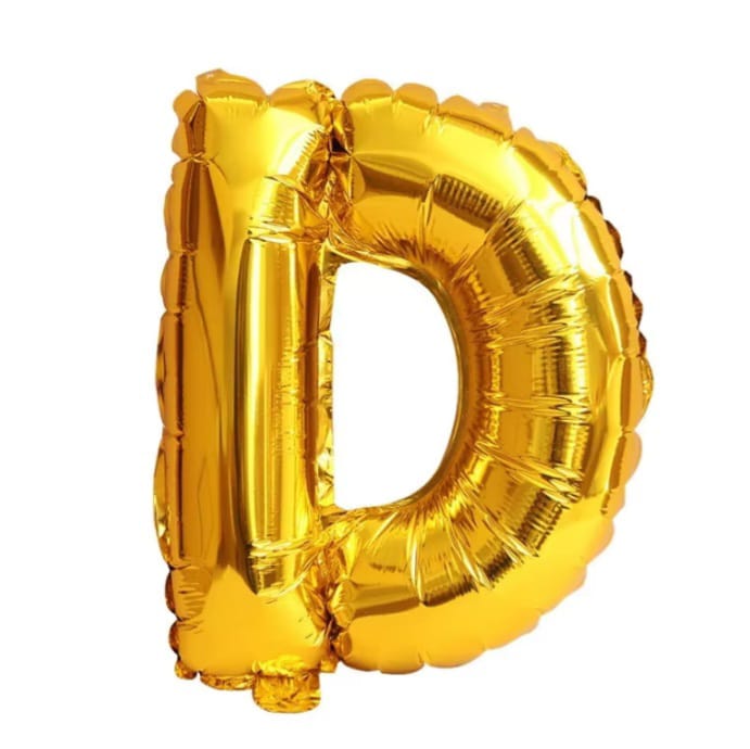 Foil letter balloon, 32 inches, gold color, 80 cm