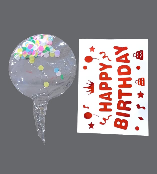 20 inch clear plastic balloon with stickers