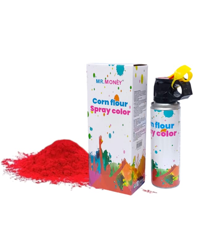 Holi powder in the form of a fire extinguisher, capacity of 100 grams, red color