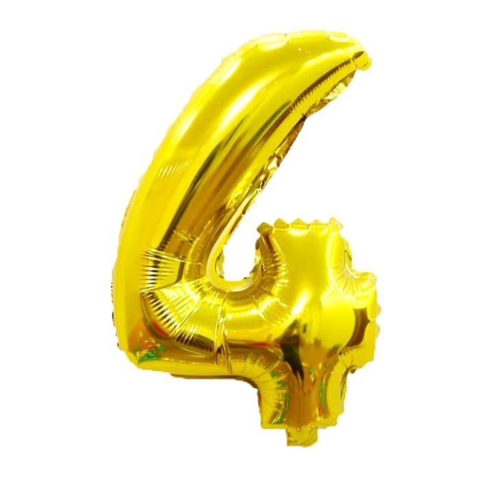 Foil number balloon, 80 cm, gold, 32 inches