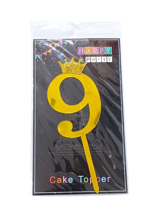 Acrylic cake decorations bearing the number 9 Size  6×17CM