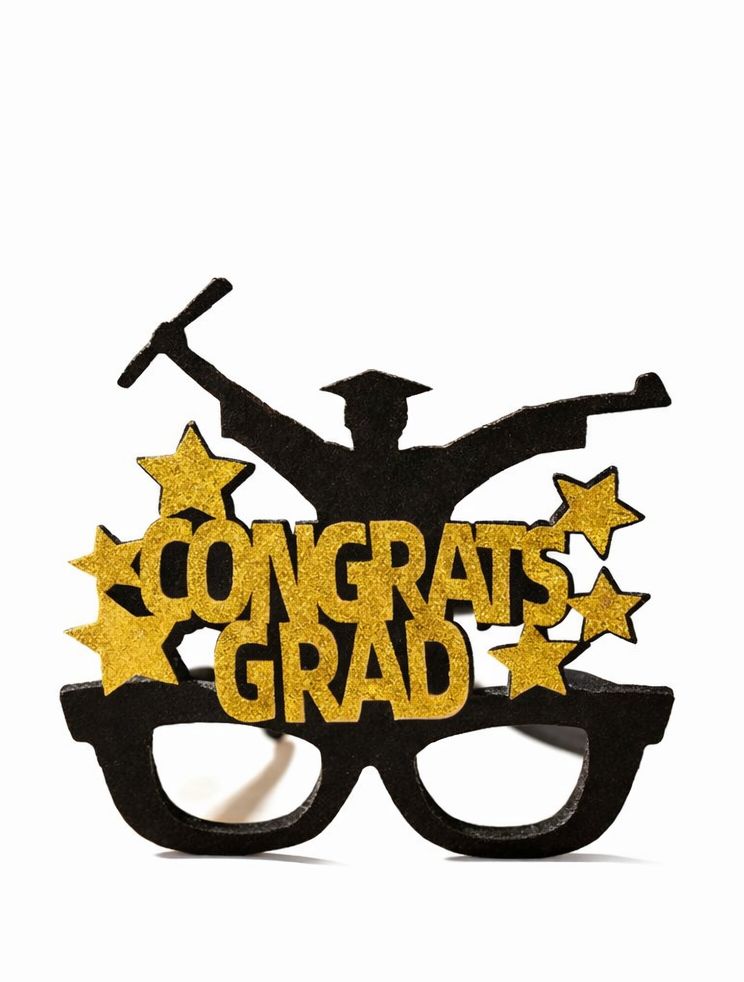 Black and gold graduation glasses (Congratulations to the graduate)