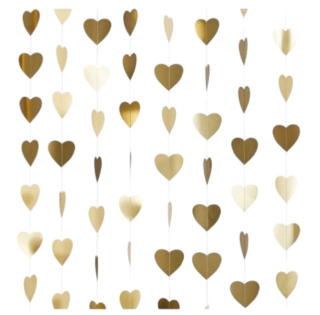 Party decorations made of heart-shaped paper, 2 meters, 1 piece