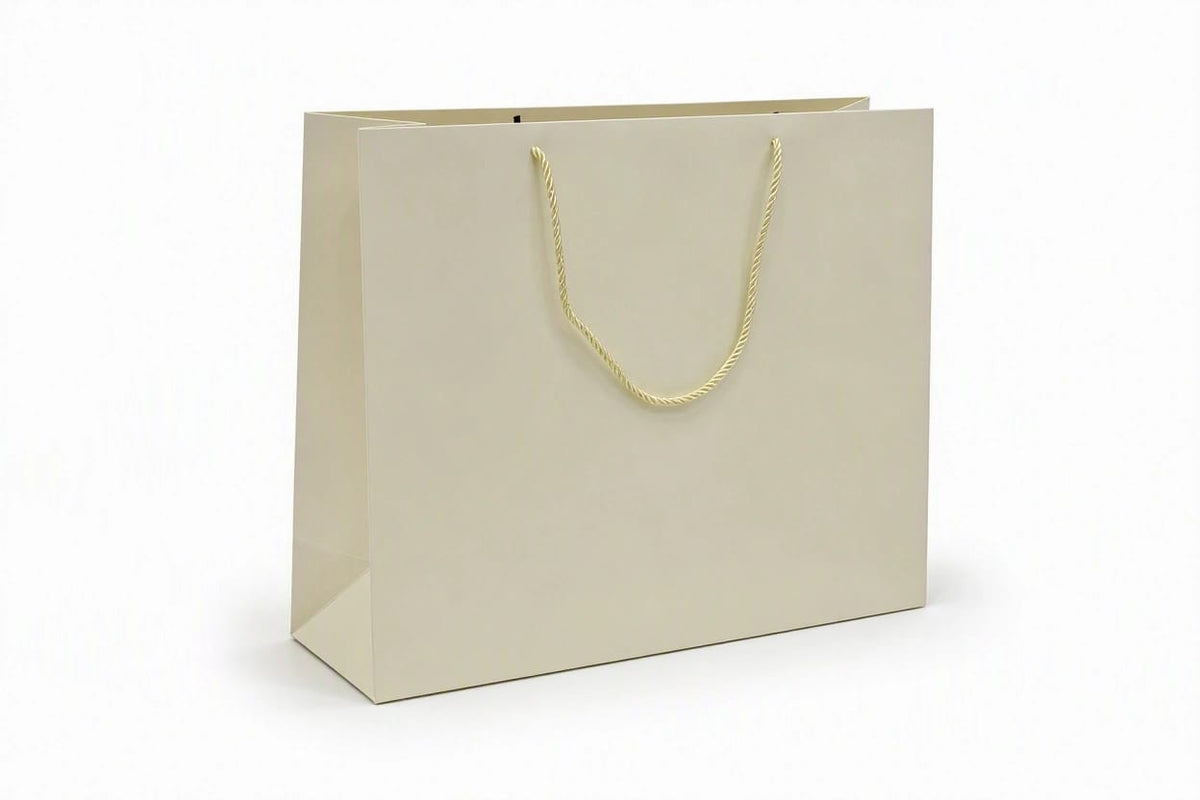 Large gift bags, pack of 12, cream-colored Size: 47 × 36 × 15 cm