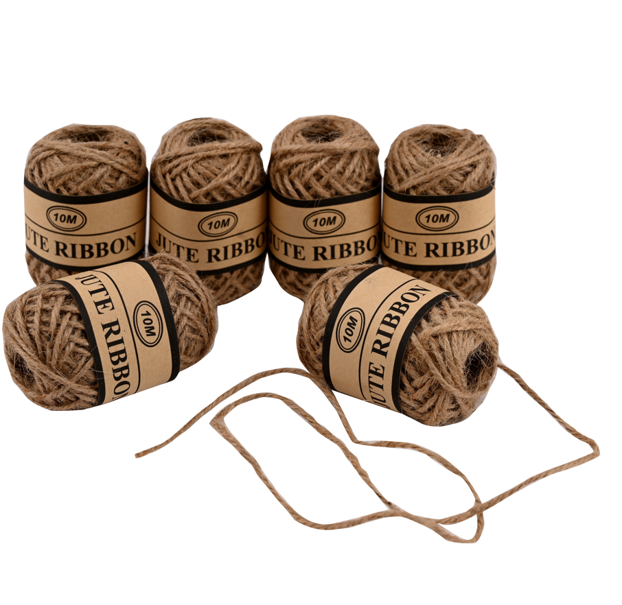 Burlap Rope, 10M, Light Brown, 6 Knots