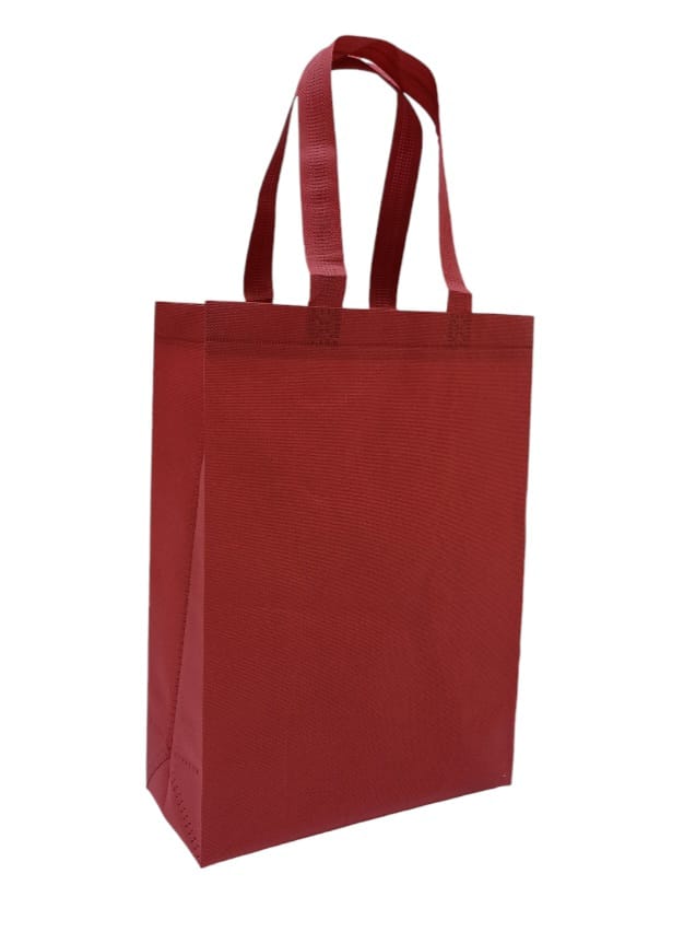 Dark red fabric shopping bags that can be used more than once, 12 piecesSize  (S)25×35×11CM