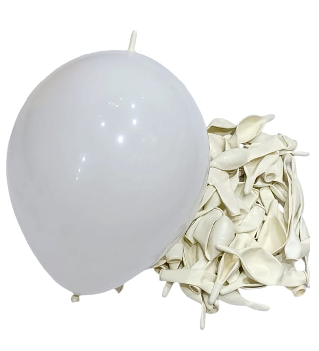 Link balloon, white, 100 pieces(10 inch)