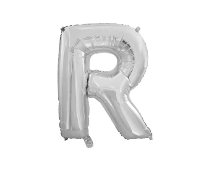 Foil letter balloon, 32 inches, silver color, 80 cm