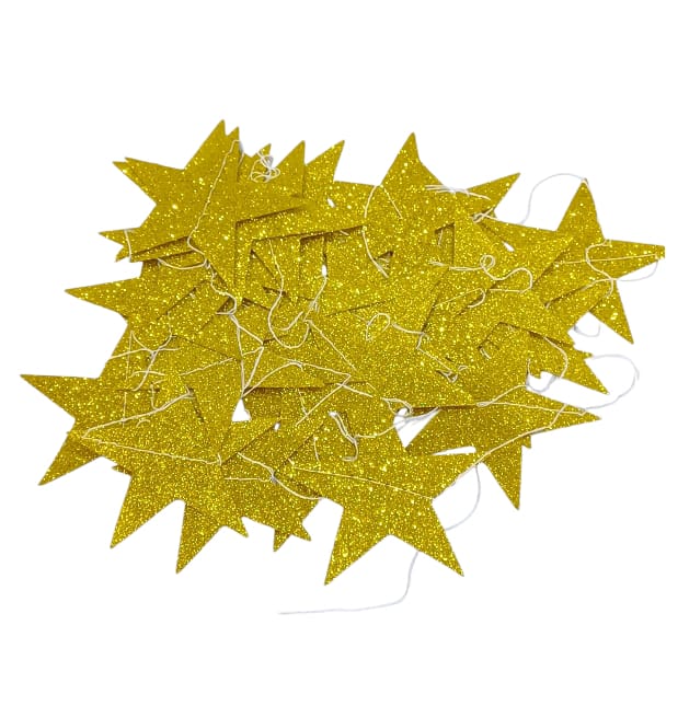 Party decorations made of star shaped paper, 2 meters, 1 piece