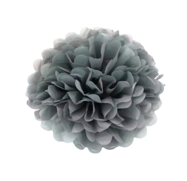 Decoration made of paper in the shape of roses for decoration in gray 6 inches