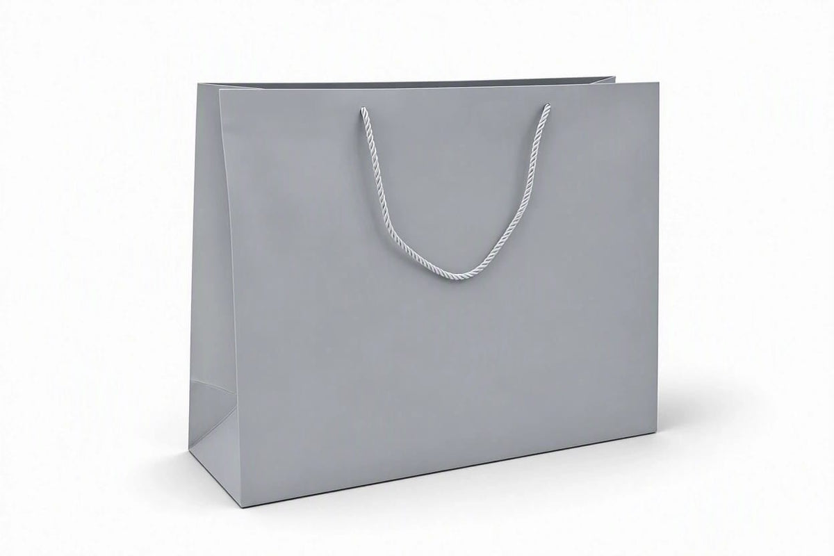 Large gift bags, pack of 12, silver Dimensions: 47 × 36 × 15 cm