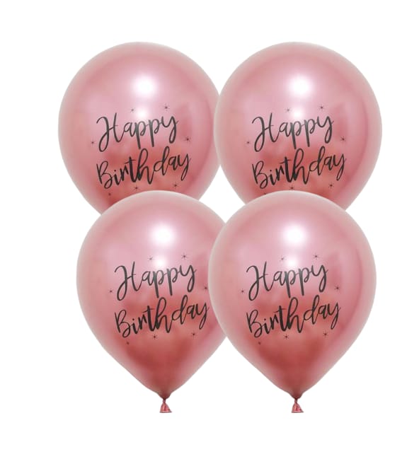 Chrome Birthday Balloon 4pcs 12inch