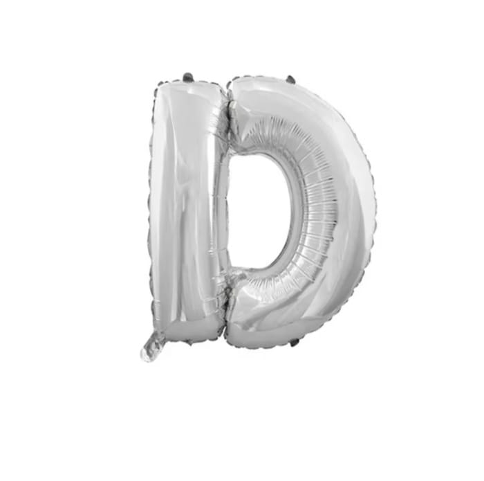 Foil letter balloon, 32 inches, silver color, 80 cm