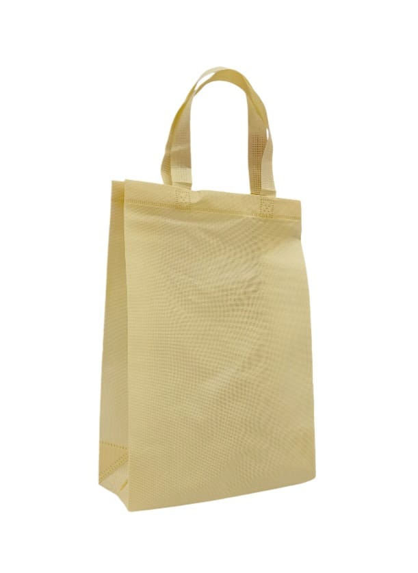 Beige canvas shopping bags that can be used more than once, 12 pieces Size  (S)25×35×11CM