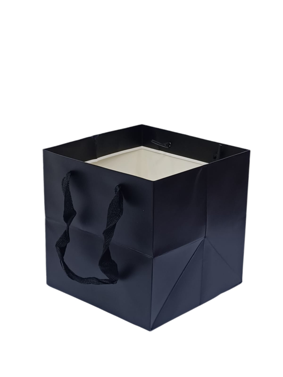 Black square cardboard gift bags