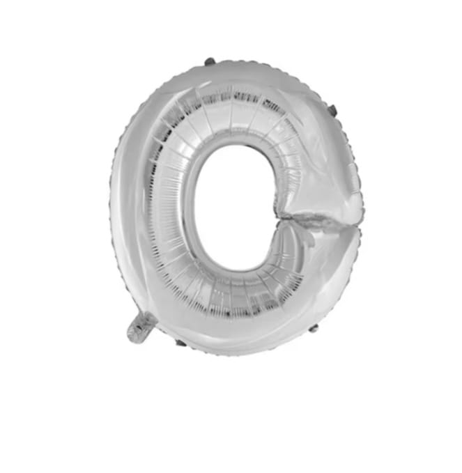 Foil letter balloon, size 42 inches, silver color, 110 cm