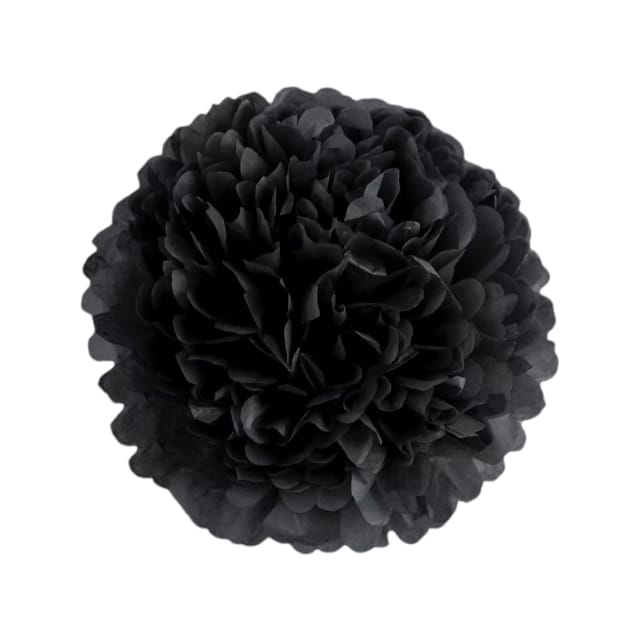 Decorations made of paper in the shape of roses for party decoration, black color  measuring  6 inches