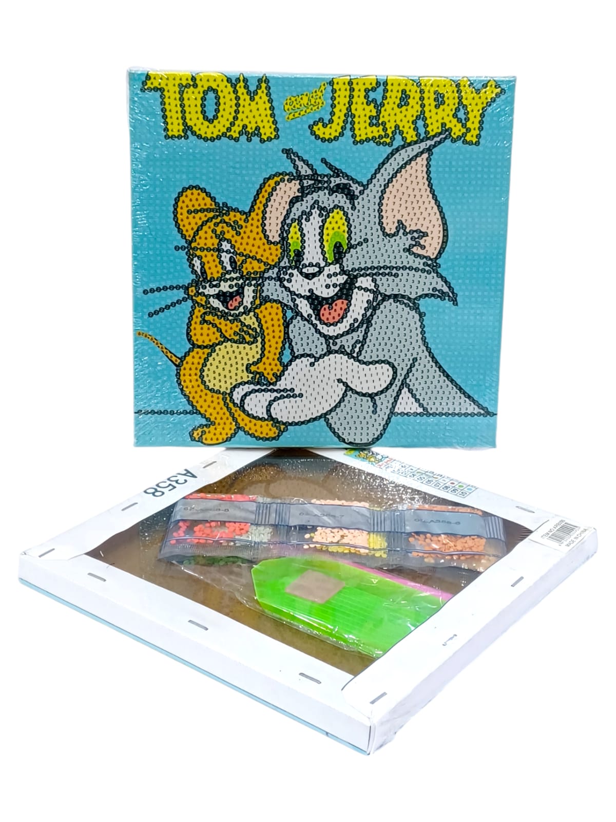 Diamond drawings, children's artwork, cartoon shapes