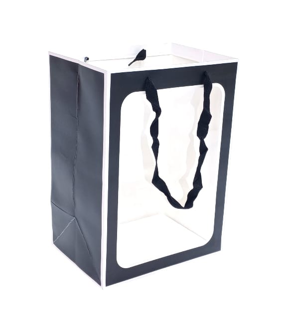 Square bag with white clear front, fits vertically, 12 pieces Size  35CM ×25CM ×18CM