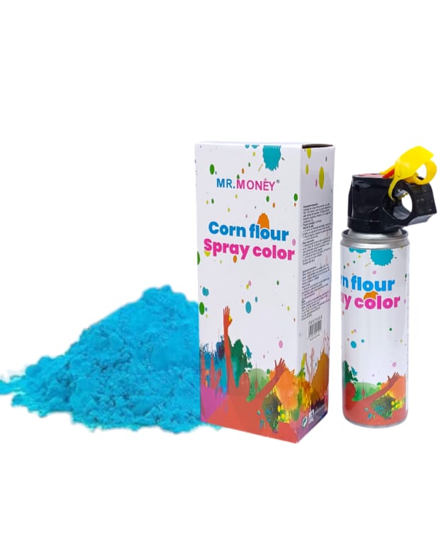 Holi powder takes the form of a fire extinguisher, 100 grams, blue color