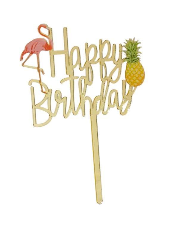 Acrylic cake decorations (Happy Birthday)