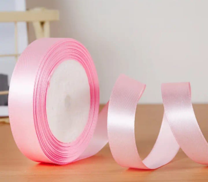 Pink Satin Ribbons, 1 Inch, 3 Pieces