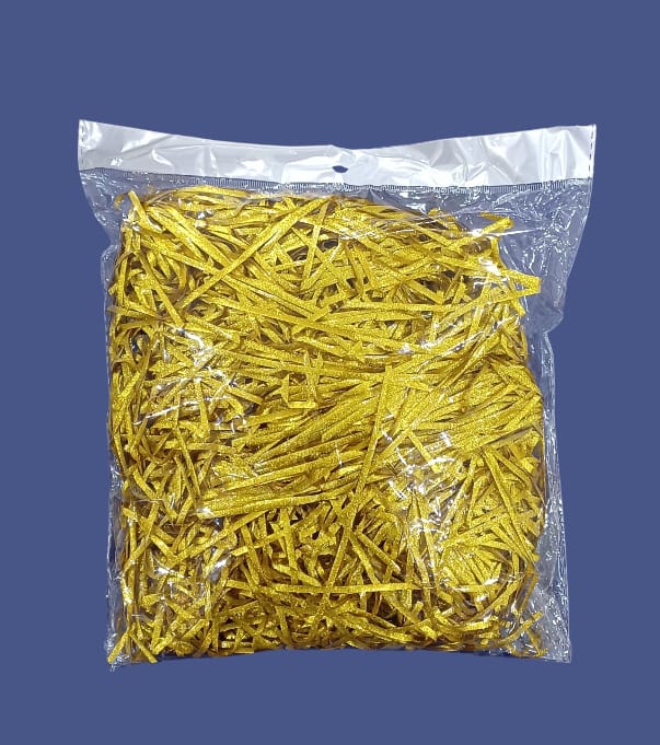 Shredded paper gift filler for filling gift boxes, gift baskets and bags, 100 grams