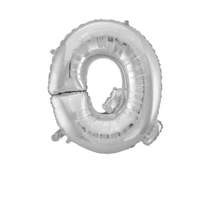 Foil letter balloon, size 42 inches, silver color, 110 cm