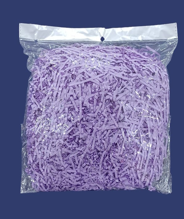 Shredded paper gift filler for filling gift boxes, gift baskets and bags, 100 grams