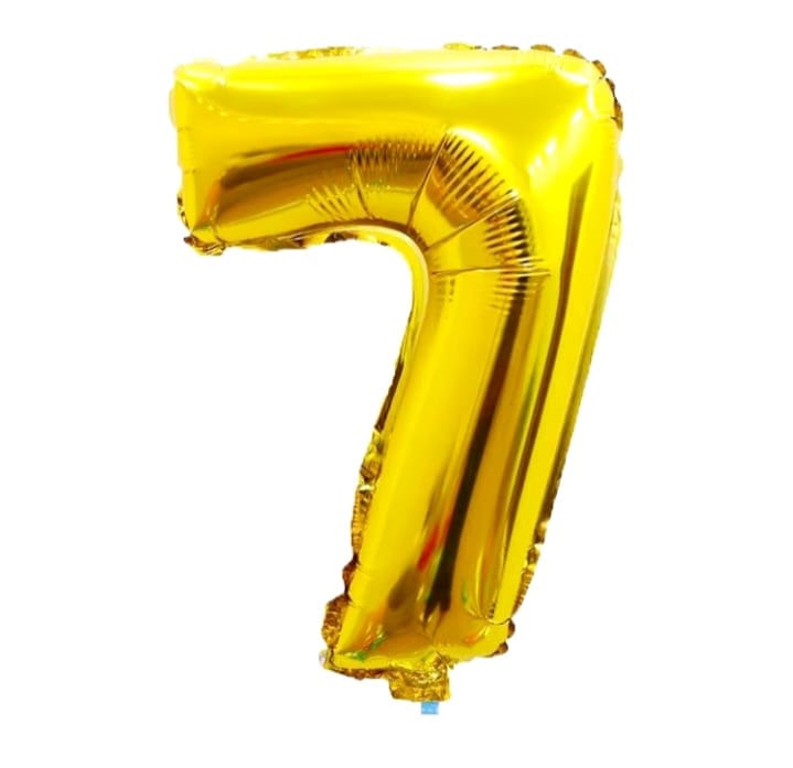 Foil number balloon, gold color, size 43 cm, 18 inches