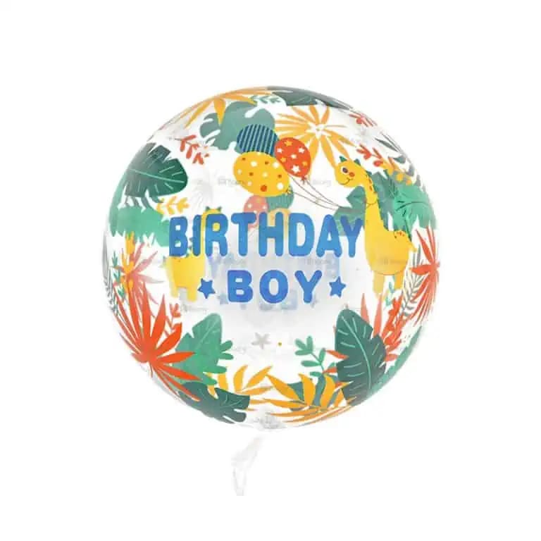 Transparent balloon for a boy's birthday