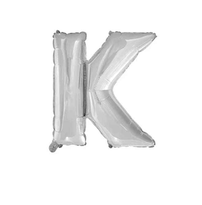 Foil letter balloon, 32 inches, silver color, 80 cm