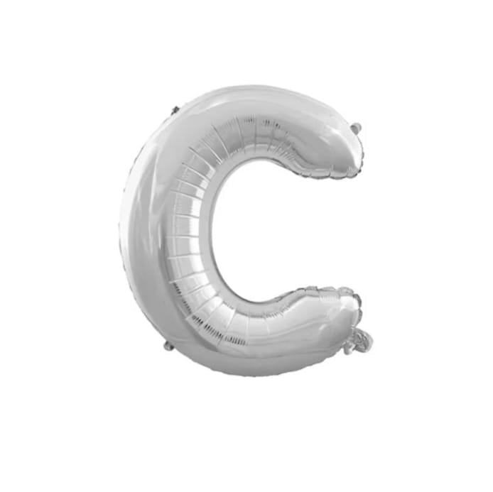 Foil letter balloon, 32 inches, silver color, 80 cm