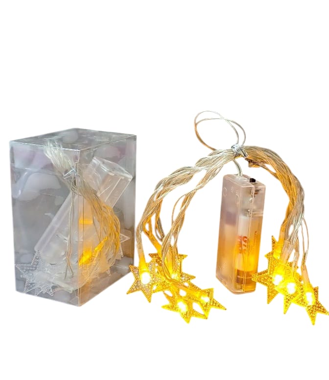 Luminous Ramadan decorations, star shape, 2 meters, 10 pieces  yellow