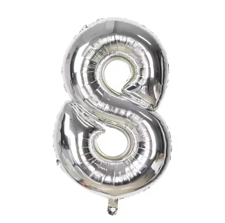 43cm silver number foil balloon 18 inch