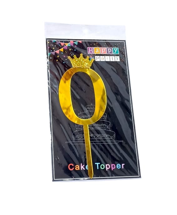 Acrylic cake decorations bearing the number 0 Size  6×17CM