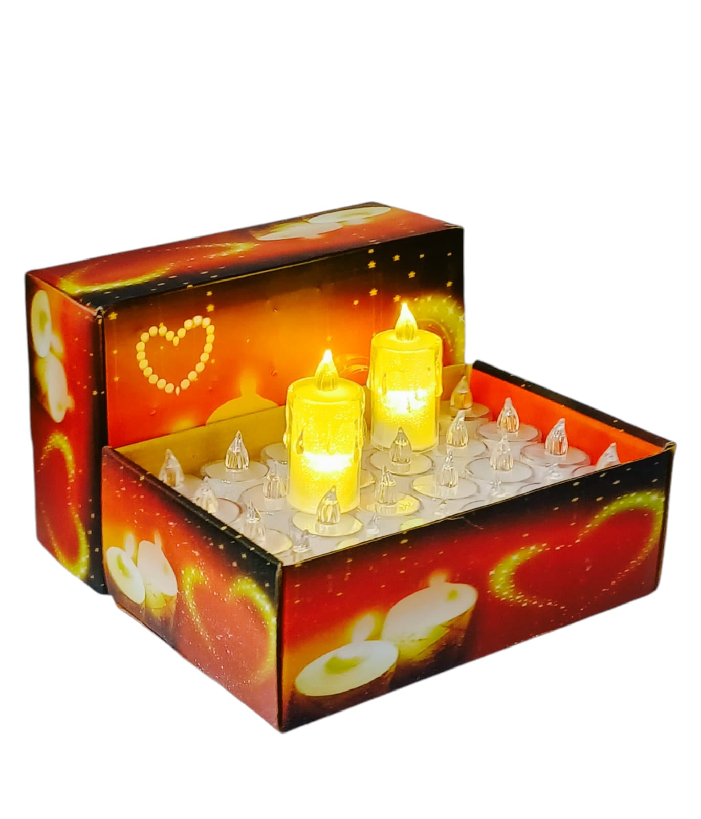 LED candles in the form of candles, yellow color, 24 pieces