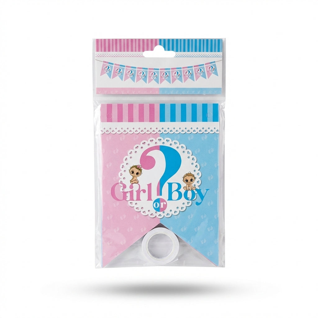 Boy or Girl? Premium Gender Reveal Hanging Decor Set 80+ pieces
