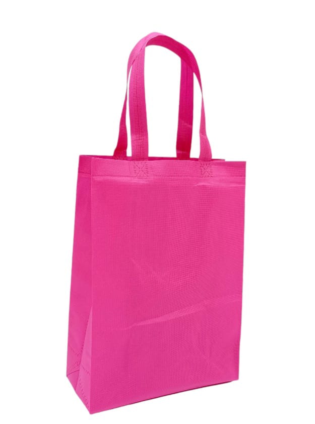 Fuchsia fabric shopping bags that can be used more than once, 12 piecesSize  (S)25×35×11CM