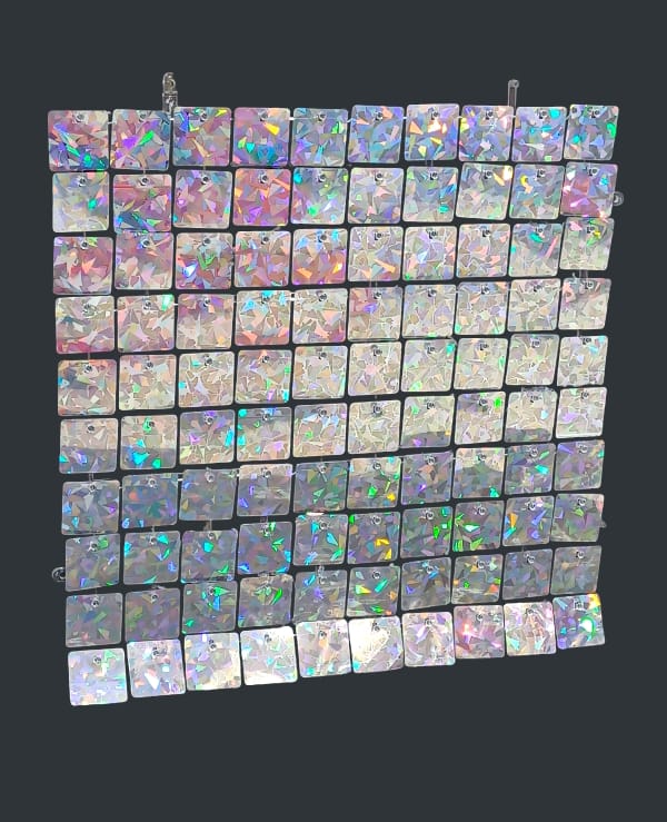 Glitter sequin backgrounds, size 30 cm x 30 cm, colorful polygons, 12 pieces