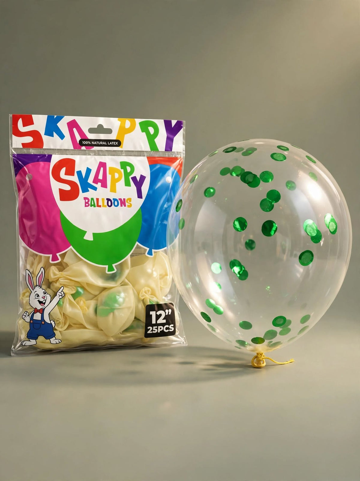 Sequin-filled balloons, 25 pieces, 12-inch size