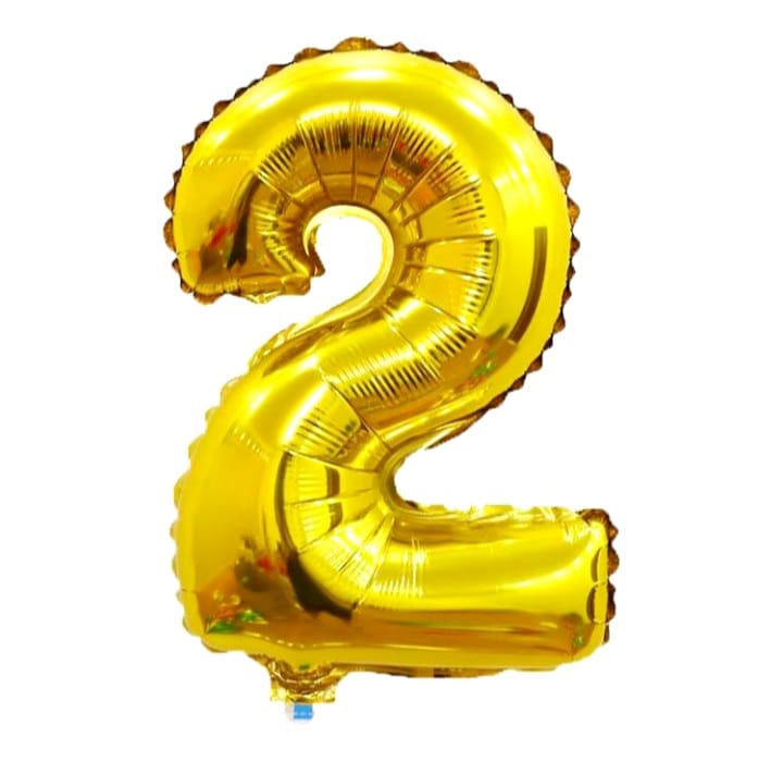 Foil number balloon, 80 cm, gold, 32 inches