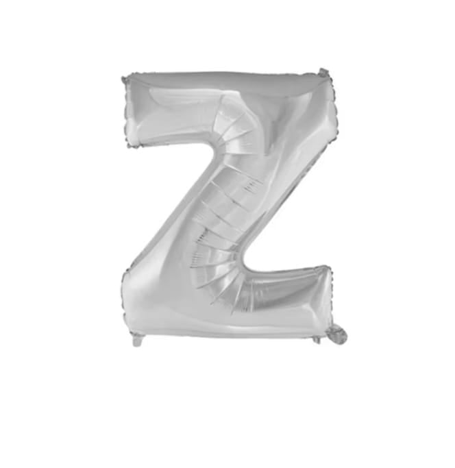 Foil letter balloon, size 42 inches, silver color, 110 cm