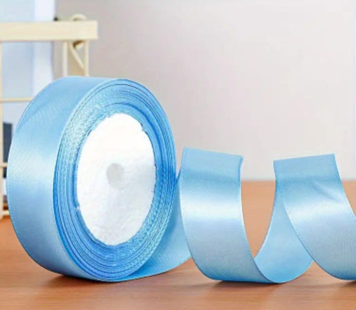 Satin Ribbon, 1 Inch, 3 PiecesColor cyan