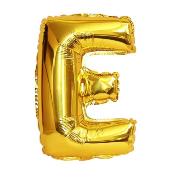 Foil letter balloon, 32 inches, gold color, 80 cm