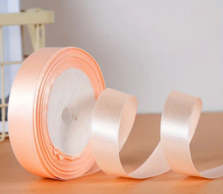 Satin Ribbons, 1 Inch, 3 Pieces Light Melon