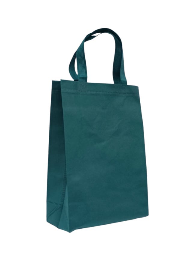 Dark green fabric shopping bags that can be used more than once, 12 pieces Size  (S)25×35×11CM