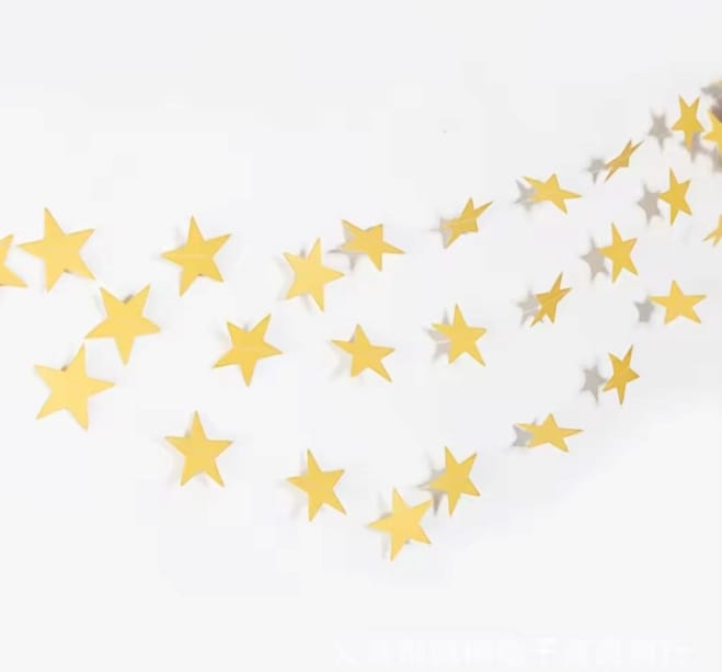 Party decorations made of star shaped paper, 2 meters, 1 piece